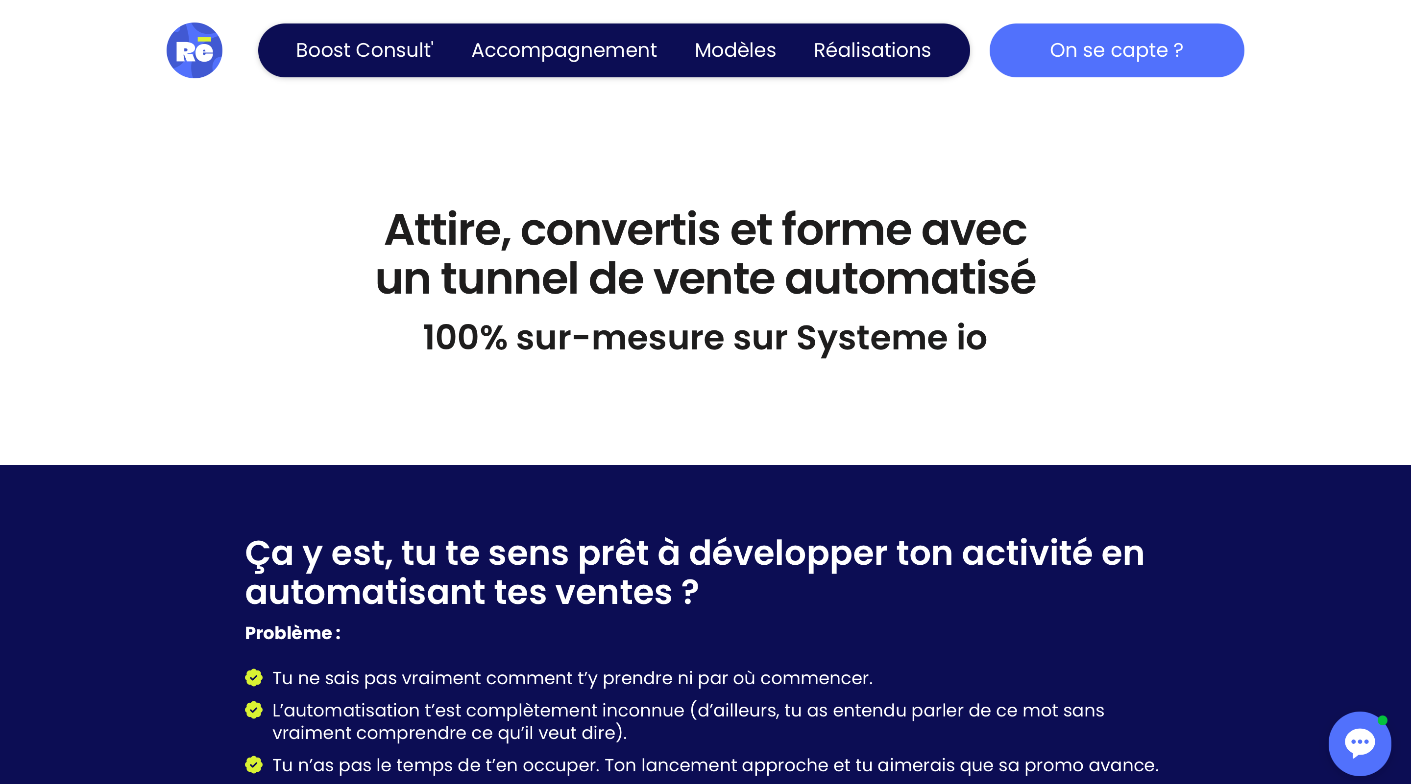 Page de vente - Service
